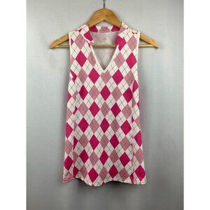 Women's MoFiz Pattern Pink & White Halter Top Size M